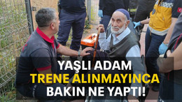 Yaşlı adam trene alınmayınca bakın ne yaptı!